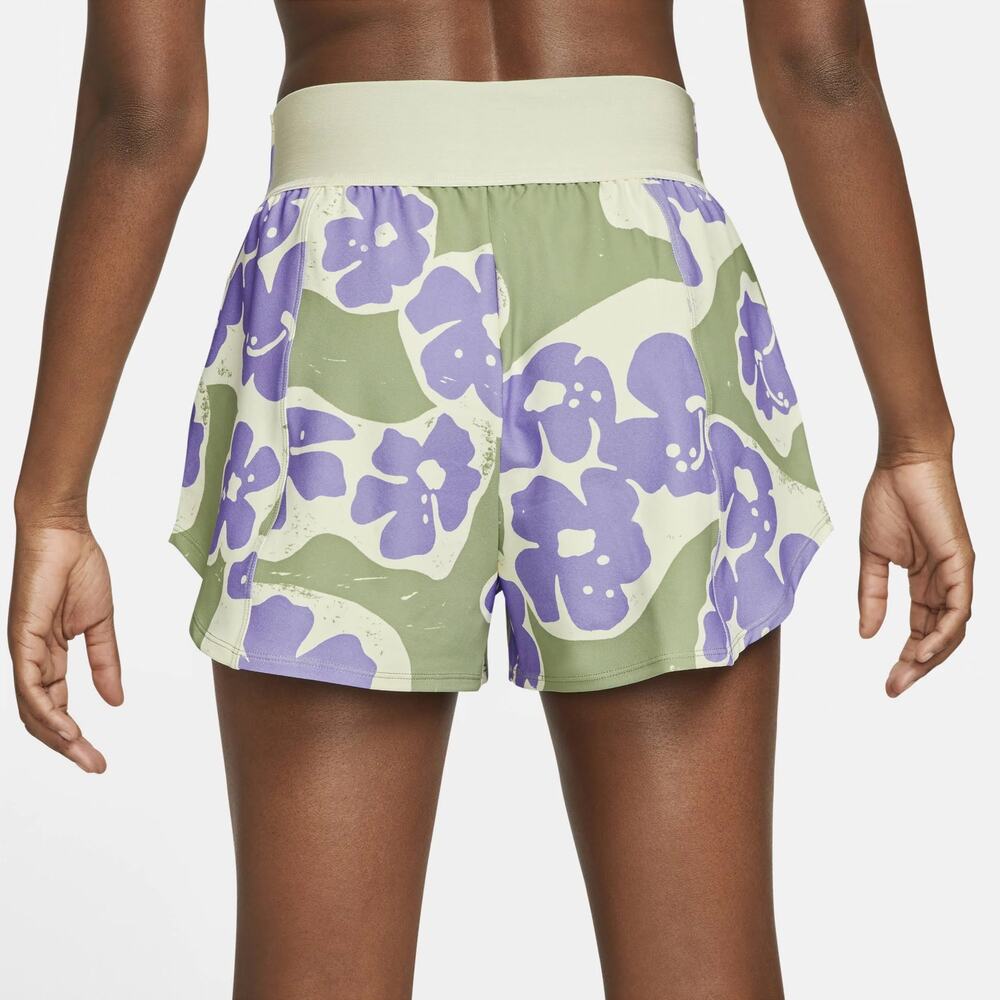 Nike x Naomi Osaka Women’s Green/Purple Floral Print Tie-Waist Shorts - Size XL - Picture 2 of 6